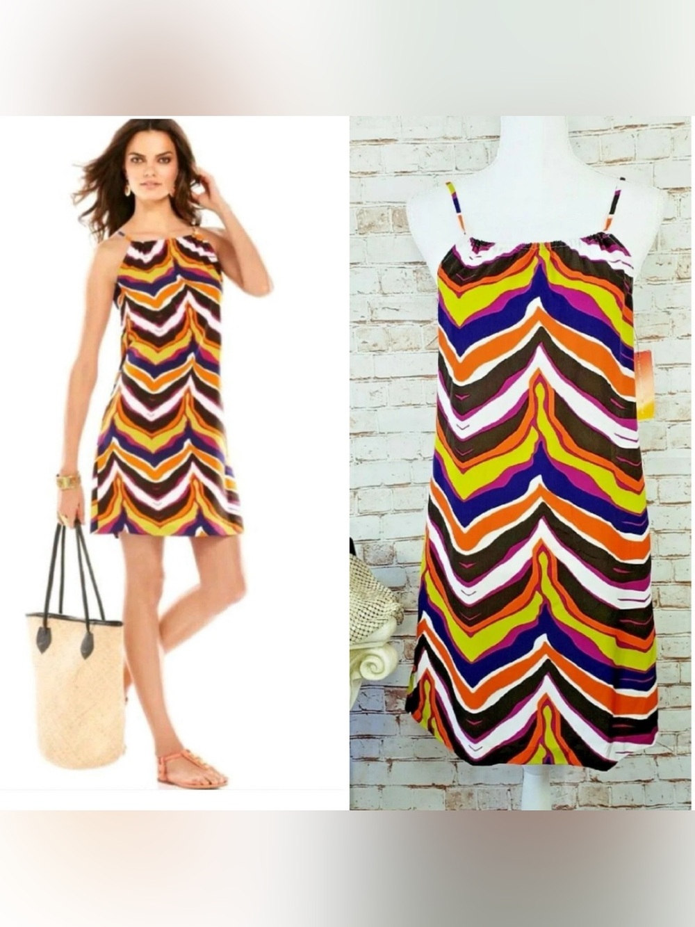 I.N.C International Concept Colorful Chevron Shift Dress - Spaghetti Strap 8